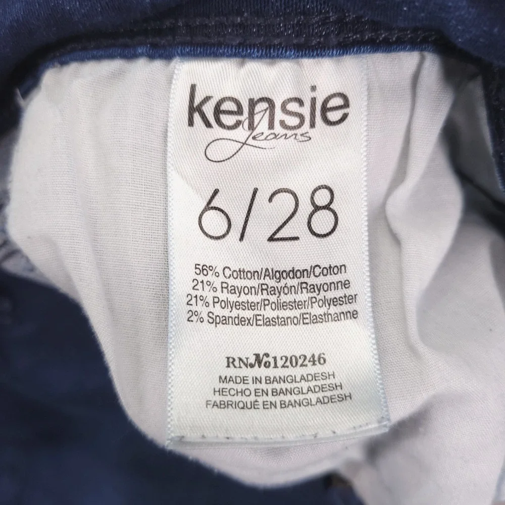 KENSIE Jeans Size 6/28 Skinny Leg Mid Rise Dark Wash Stretch Denim‎ 28x27